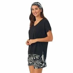 Women's Cuddl Duds® 3-Piece Pajama Top, Pajama Boxer Shorts & Headband Sleep Set Coral Floral -Cuddl Duds Shop unnamed file 2714