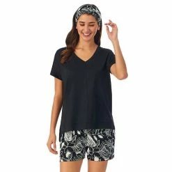 Women's Cuddl Duds® 3-Piece Pajama Top, Pajama Boxer Shorts & Headband Sleep Set Coral Floral -Cuddl Duds Shop unnamed file 2715