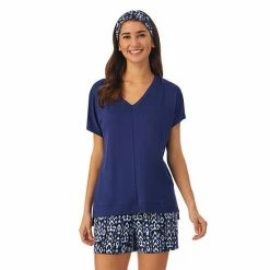 Women's Cuddl Duds® 3-Piece Pajama Top, Pajama Boxer Shorts & Headband Sleep Set Coral Floral -Cuddl Duds Shop unnamed file 2717