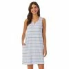 Women's Cuddl Duds® Far-Infrared Enhance Sleeveless Sleepshirt Gray Stripe