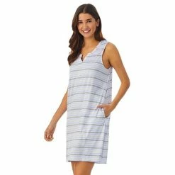 Women's Cuddl Duds® Far-Infrared Enhance Sleeveless Sleepshirt Gray Stripe -Cuddl Duds Shop unnamed file 2746