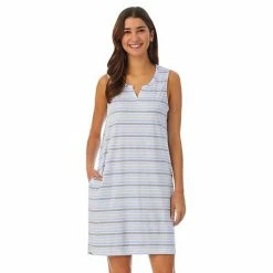 Women's Cuddl Duds® Far-Infrared Enhance Sleeveless Sleepshirt Gray Stripe -Cuddl Duds Shop unnamed file 2748