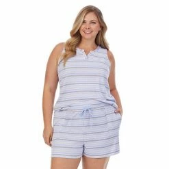 Plus Size Cuddl Duds® Far-Infrared Enhance Short Sleeve Pajama Tank Top & Pajama Shorts Sleep Set Blue Stripe 8 Plus Size Cuddl Duds® Far-Infrared Enhance Short Sleeve Pajama Tank Top & Pajama Shorts Sleep Set Blue Stripe -Cuddl Duds Shop unnamed file 2773