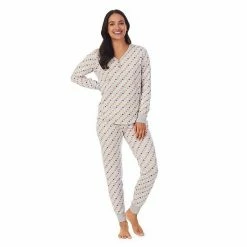Women's Cuddl Duds® Henley Pajama Top And Banded Bottom Pajama Pants Sleep Set Blue Dog -Cuddl Duds Shop unnamed file 29