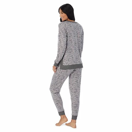 Women's Cuddl Duds® Kangaroo Pocket Pajama Top And Banded Bottom Pajama Pants Sleep Set Navy Falling Stars 2 Women's Cuddl Duds® Kangaroo Pocket Pajama Top And Banded Bottom Pajama Pants Sleep Set Navy Falling Stars - Image 2