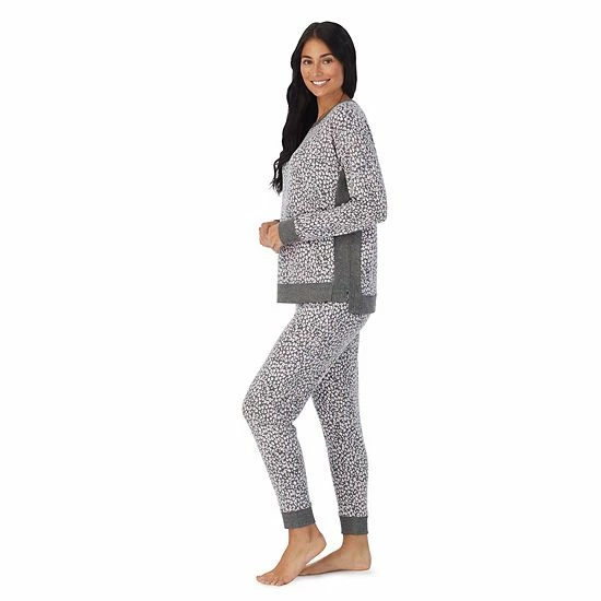 Women's Cuddl Duds® Kangaroo Pocket Pajama Top And Banded Bottom Pajama Pants Sleep Set Navy Falling Stars 3 Women's Cuddl Duds® Kangaroo Pocket Pajama Top And Banded Bottom Pajama Pants Sleep Set Navy Falling Stars - Image 3