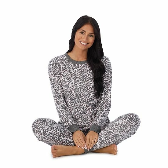 Women's Cuddl Duds® Kangaroo Pocket Pajama Top And Banded Bottom Pajama Pants Sleep Set Navy Falling Stars 4 Women's Cuddl Duds® Kangaroo Pocket Pajama Top And Banded Bottom Pajama Pants Sleep Set Navy Falling Stars - Image 4