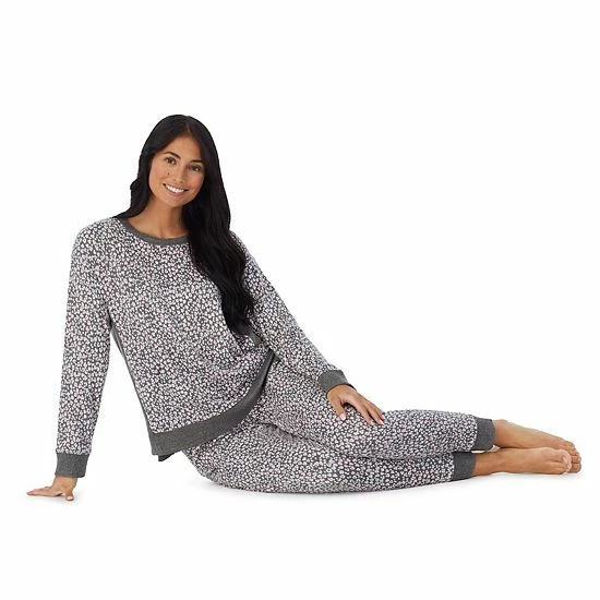 Women's Cuddl Duds® Kangaroo Pocket Pajama Top And Banded Bottom Pajama Pants Sleep Set Navy Falling Stars 6 Women's Cuddl Duds® Kangaroo Pocket Pajama Top And Banded Bottom Pajama Pants Sleep Set Navy Falling Stars - Image 6