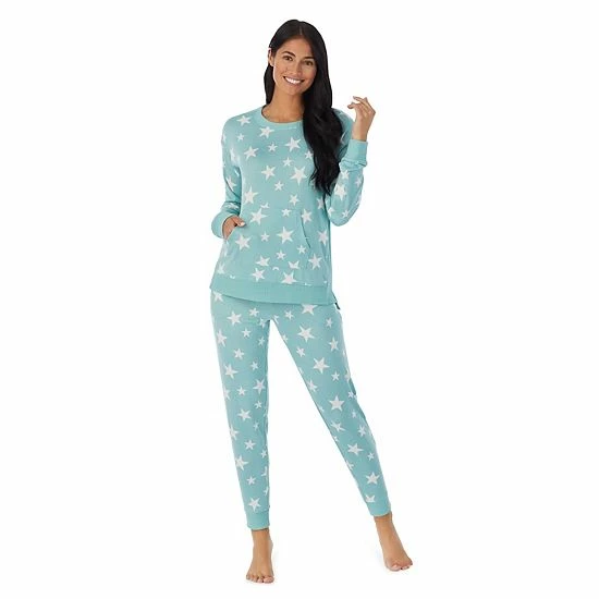 Women's Cuddl Duds® Kangaroo Pocket Pajama Top And Banded Bottom Pajama Pants Sleep Set Navy Falling Stars 7 Women's Cuddl Duds® Kangaroo Pocket Pajama Top And Banded Bottom Pajama Pants Sleep Set Navy Falling Stars - Image 7