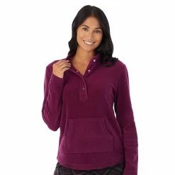 Women's Cuddl Duds Fleece Long Sleeve Pajama Top And Banded Bottom Pajama Pants Sleep Set Grey Oatmeal Plaid -Cuddl Duds Shop unnamed file 356