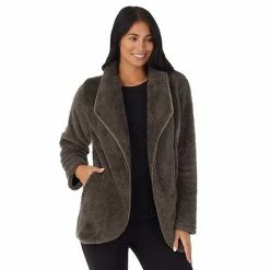 Women's Cuddl Duds® Chenille Plush Cardigan Marled Gray -Cuddl Duds Shop unnamed file 381