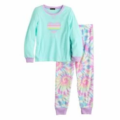 Girls 4-12 Cuddl Duds Pajama Set Rainbow -Cuddl Duds Shop unnamed file 387