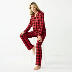Women's Jammies For Your Families® Beary Cool Buffalo Check Pajama Set By Cuddl Duds®
