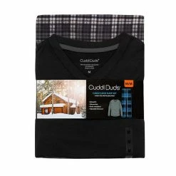 Men's Cuddl Duds® Cabin Fleece Pajama Set Navy Plaid -Cuddl Duds Shop unnamed file 399