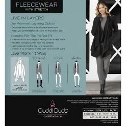 Women's Cuddl Duds® Fleecewear With Stretch Long Sleeve Hooded Wrap Black -Cuddl Duds Shop unnamed file 414