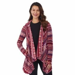Women's Cuddl Duds® Fleecewear With Stretch Long Sleeve Hooded Wrap Black -Cuddl Duds Shop unnamed file 416