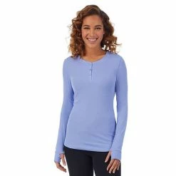 Women's Cuddl Duds® Softwear With Stretch Ribbed Long Sleeve Henley Top Black -Cuddl Duds Shop unnamed file 455