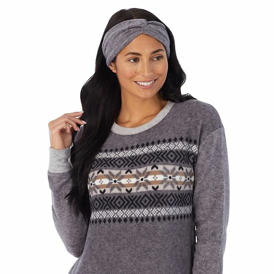 Petite Cuddl Duds 3-pc. Stretch Fleece Long Sleeve Pajama Top, Pajama Pants & Headband Set Multi Blue Southwester 4 Petite Cuddl Duds 3-pc. Stretch Fleece Long Sleeve Pajama Top, Pajama Pants & Headband Set Multi Blue Southwester - Image 4