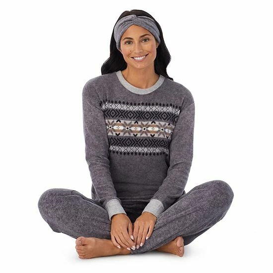 Petite Cuddl Duds 3-pc. Stretch Fleece Long Sleeve Pajama Top, Pajama Pants & Headband Set Multi Blue Southwester 5 Petite Cuddl Duds 3-pc. Stretch Fleece Long Sleeve Pajama Top, Pajama Pants & Headband Set Multi Blue Southwester - Image 5