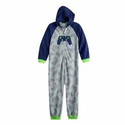 Boys 4-16 Cuddl Duds Hooded One-Piece Pajamas Green -Cuddl Duds Shop unnamed file 488