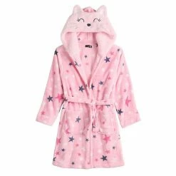 Girls 4-12 Cuddl Duds Hooded Robe Cat