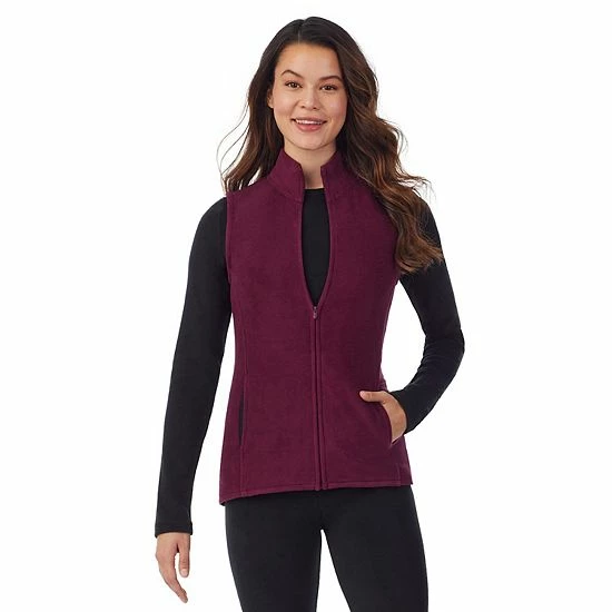 Women's Cuddl Duds® Fleecewear With Stretch Full Zippered Vest Charcoal Heather 7 Women's Cuddl Duds® Fleecewear With Stretch Full Zippered Vest Charcoal Heather - Image 7
