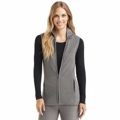 Women's Cuddl Duds® Fleecewear With Stretch Full Zippered Vest Charcoal Heather 18 Women's Cuddl Duds® Fleecewear With Stretch Full Zippered Vest Charcoal Heather -Cuddl Duds Shop unnamed file 507
