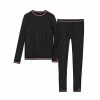 Cuddl Duds Girls 7-16 Comfortech Stretch 2-Piece Base Layer Set Black