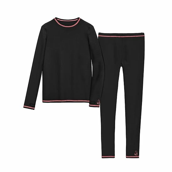 Cuddl Duds Girls 7-16 Comfortech Stretch 2-Piece Base Layer Set Black 9 Cuddl Duds Girls 7-16 Comfortech Stretch 2-Piece Base Layer Set Black - Image 9
