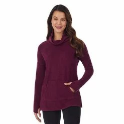 Women's Cuddl Duds® Fleecewear With Stretch Long Sleeve Tunic Top Viridian Green