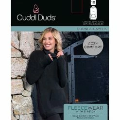 Women's Cuddl Duds® Fleecewear With Stretch Long Sleeve Tunic Top Viridian Green -Cuddl Duds Shop unnamed file 545