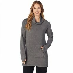 Women's Cuddl Duds® Fleecewear With Stretch Long Sleeve Tunic Top Viridian Green -Cuddl Duds Shop unnamed file 548