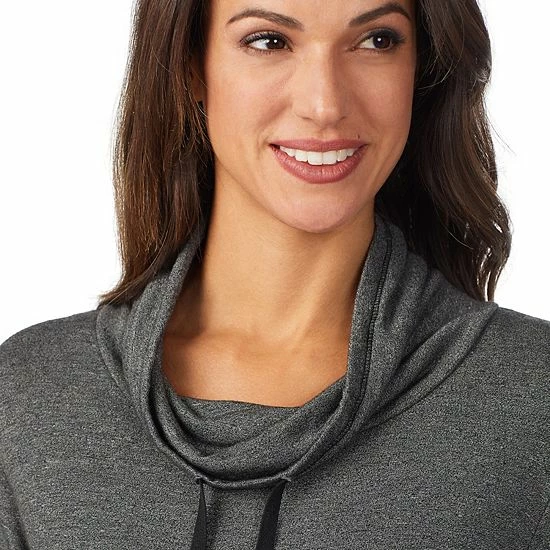 Women's Cuddl Duds® Ultra Cozy Long Sleeve Cowlneck Tunic Top Cloud Blue Heather 3 Women's Cuddl Duds® Ultra Cozy Long Sleeve Cowlneck Tunic Top Cloud Blue Heather - Image 3