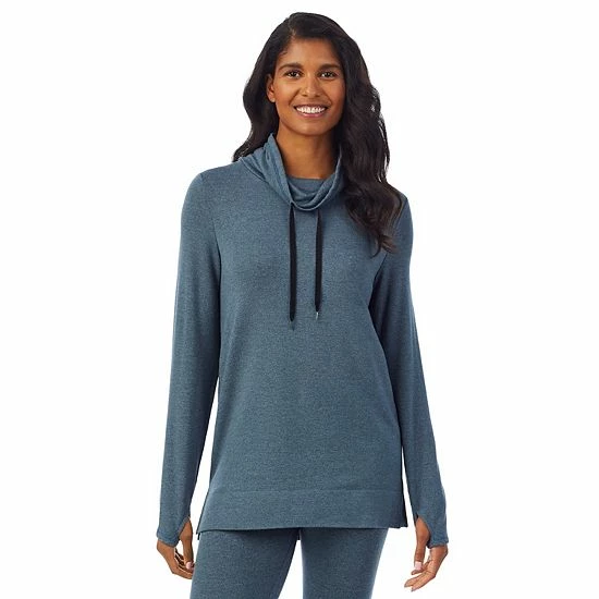 Women's Cuddl Duds® Ultra Cozy Long Sleeve Cowlneck Tunic Top Cloud Blue Heather 10 Women's Cuddl Duds® Ultra Cozy Long Sleeve Cowlneck Tunic Top Cloud Blue Heather - Image 10