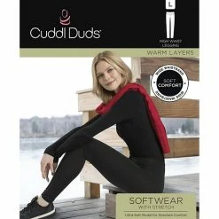 Women's Cuddl Duds® Softwear With Stretch High-Waisted Leggings Charcoal Heather -Cuddl Duds Shop unnamed file 577