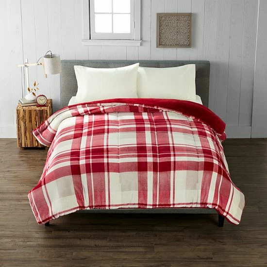 Cuddl Duds® Cozy Soft Comforter Red Ivory 10 Cuddl Duds® Cozy Soft Comforter Red Ivory - Image 10