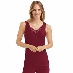 Cuddl Duds® SofTech Venice Lace-Trim Tank - Women's Wine -Cuddl Duds Shop unnamed file 637