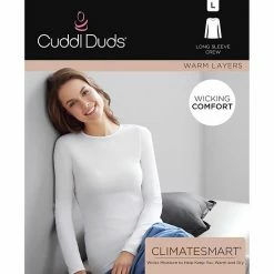 Women's Cuddl Duds® Climatesmart Long Sleeve Crewneck Top White -Cuddl Duds Shop unnamed file 662