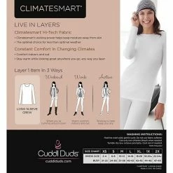 Women's Cuddl Duds® Climatesmart Long Sleeve Crewneck Top White -Cuddl Duds Shop unnamed file 663