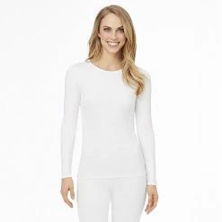 Women's Cuddl Duds® Climatesmart Long Sleeve Crewneck Top White -Cuddl Duds Shop unnamed file 664