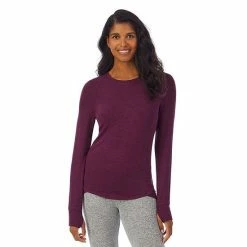 Women's Cuddl Duds® Soft Knit Long Sleeve Crewneck Top Marled Grape -Cuddl Duds Shop unnamed file 692