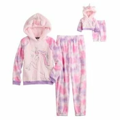 Girls 4-14 Cuddl Duds Hooded Pajama Set Koala