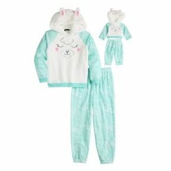 Girls 4-14 Cuddl Duds Hooded Pajama Set Koala -Cuddl Duds Shop unnamed file 707
