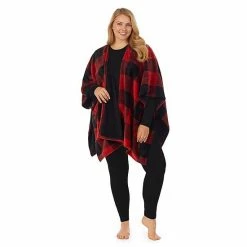 Plus Size Cuddl Duds® Double Plush Reversible Wrap Burgundy Plaid -Cuddl Duds Shop unnamed file 712