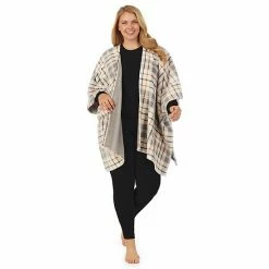 Plus Size Cuddl Duds® Double Plush Reversible Wrap Burgundy Plaid -Cuddl Duds Shop unnamed file 713
