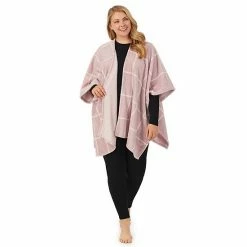 Plus Size Cuddl Duds® Double Plush Reversible Wrap Burgundy Plaid -Cuddl Duds Shop unnamed file 714