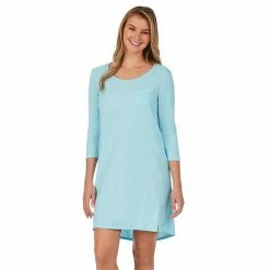 Women's Cuddl Duds® Essentials Long Sleeve Sleepshirt Blue Heather -Cuddl Duds Shop unnamed file 741