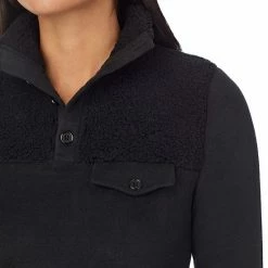 Women's Cuddl Duds® Fleecewear With Stretch Mock Henley Long Sleeve Top With Sherpa Amber Animal -Cuddl Duds Shop unnamed file 756