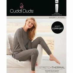 Women's Cuddl Duds® Stretch Thermal Leggings Grey Multi Fairisle -Cuddl Duds Shop unnamed file 805