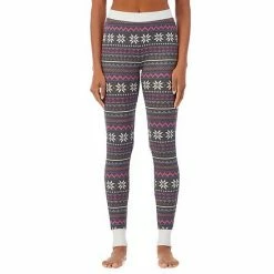 Women's Cuddl Duds® Stretch Thermal Leggings Grey Multi Fairisle -Cuddl Duds Shop unnamed file 811